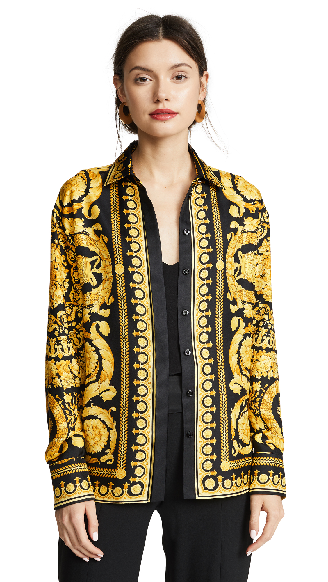 versace barocco silk shirt