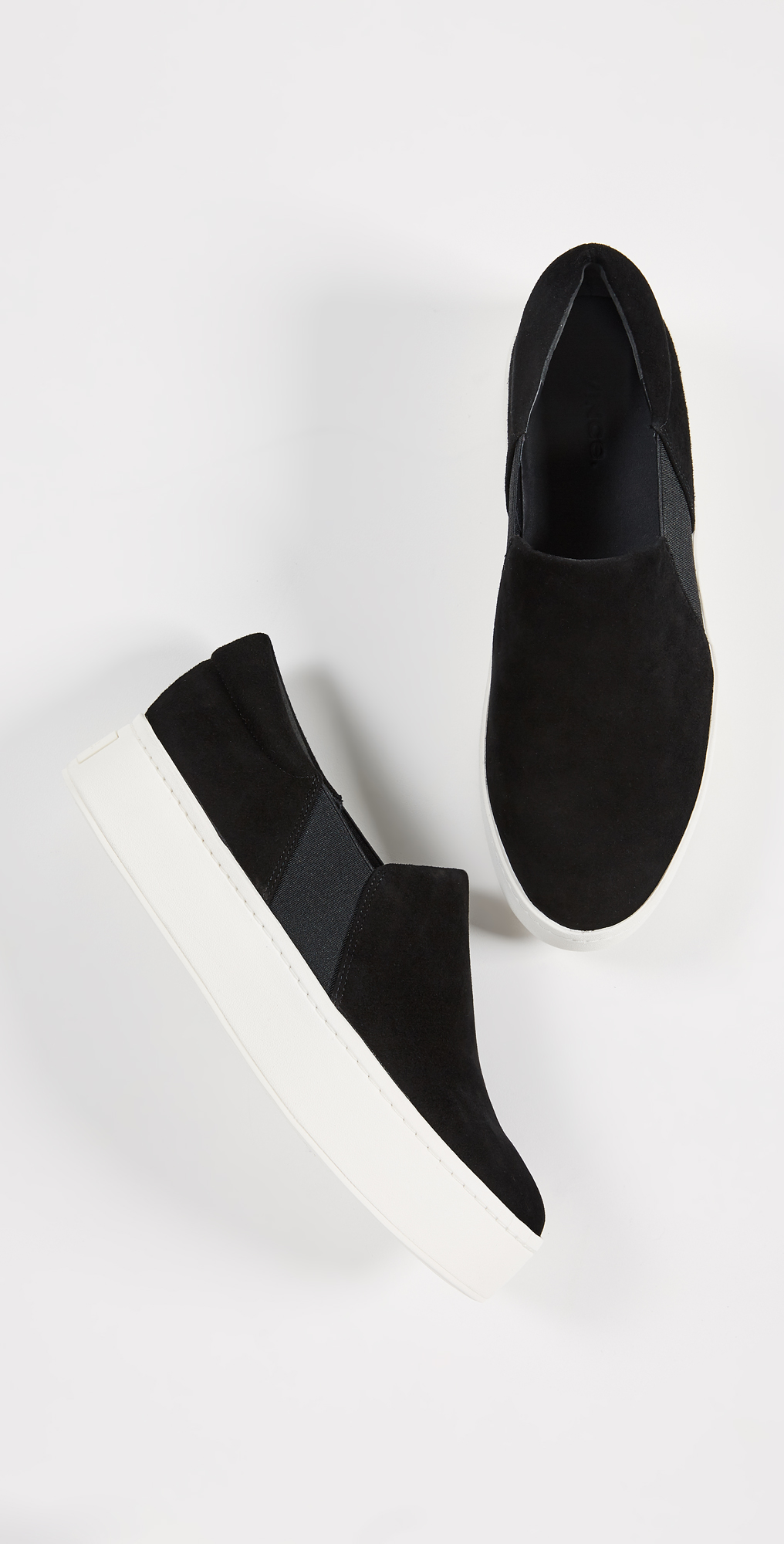 vince black platform sneakers