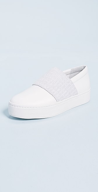 vince weadon leather knit platform sneakers