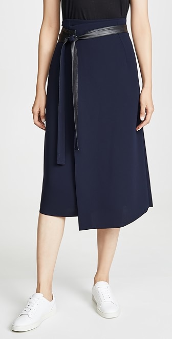vince belted wrap dress