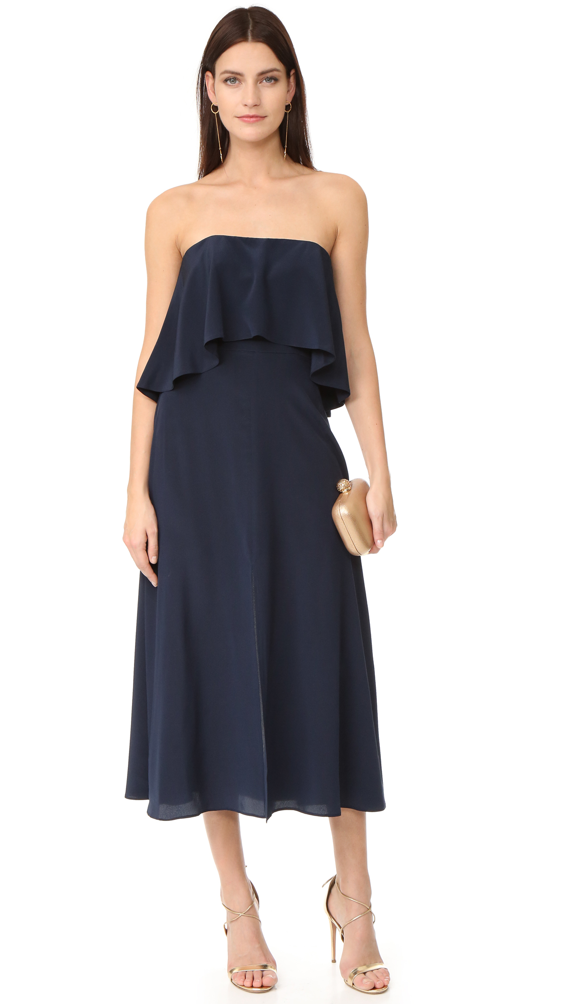 zimmermann strapless flounce dress