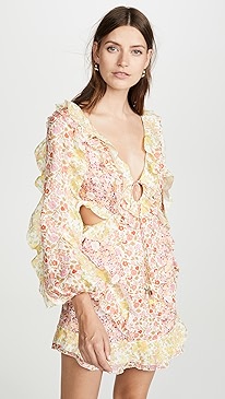 Zimmermann - Goldie Spliced Short Dress
