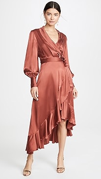Zimmermann - Espionage Silk Wrap Midi Dress