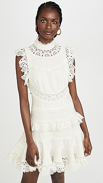 Zimmermann - Peggy Embroidered Trim Short Dress