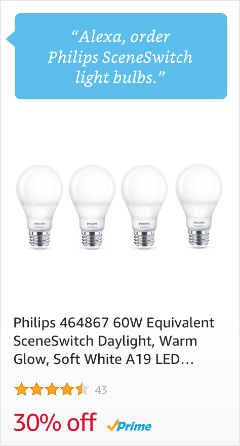 Voice Order a Philips SceneSwitch Light Bulb