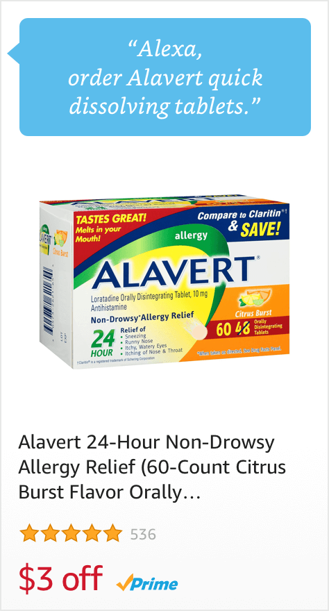 Voice Order Alavert Quick Allergy Relief