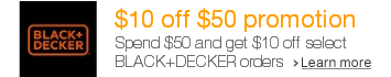 BLACK+DECKER $10 off $50 promotion