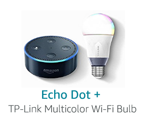 Echo Dot + TP-Link Multicolor Smart Wi-Fi LED Bulb