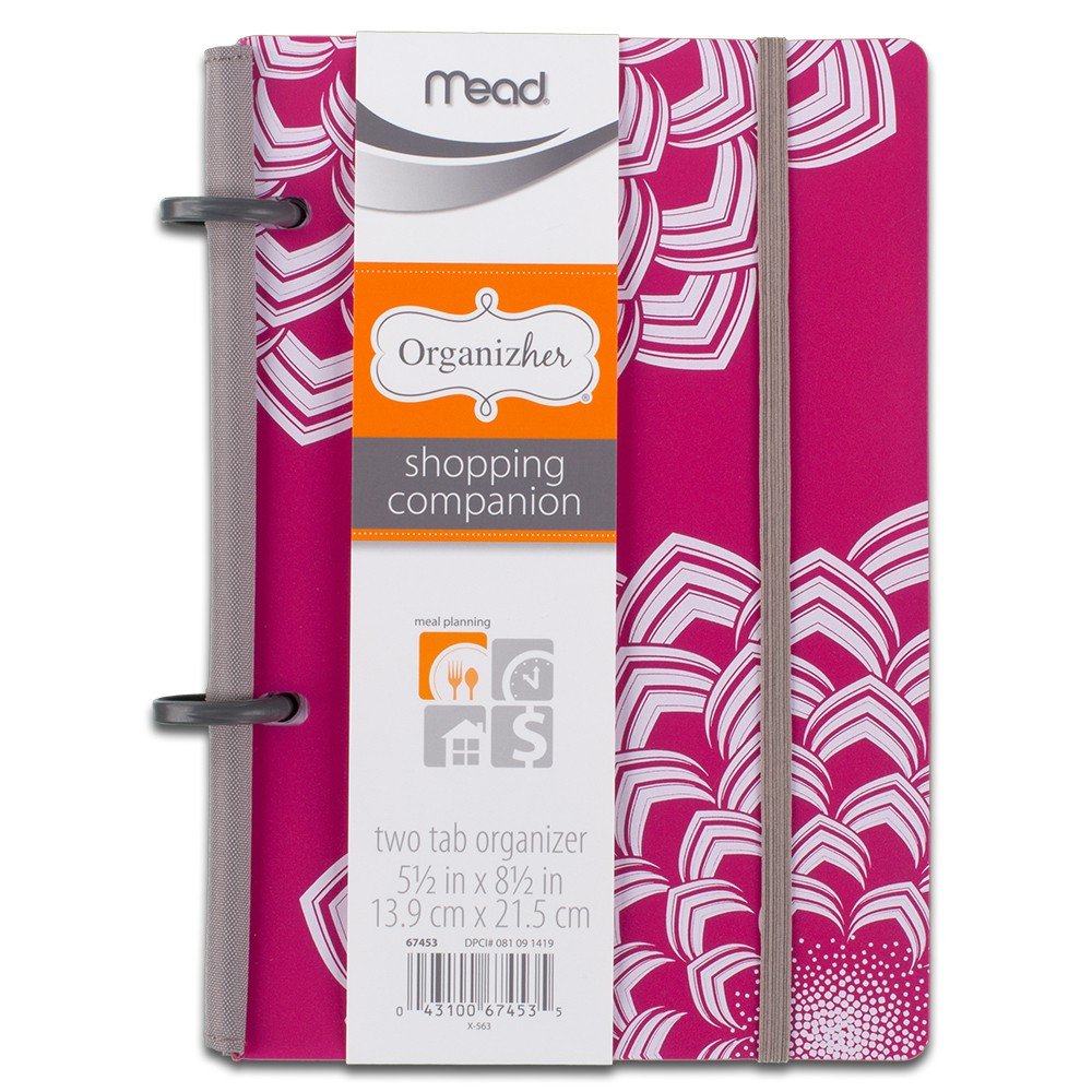 Mead Organizher Shopping Companion, 5.5 x 8.5 Inches, Pink