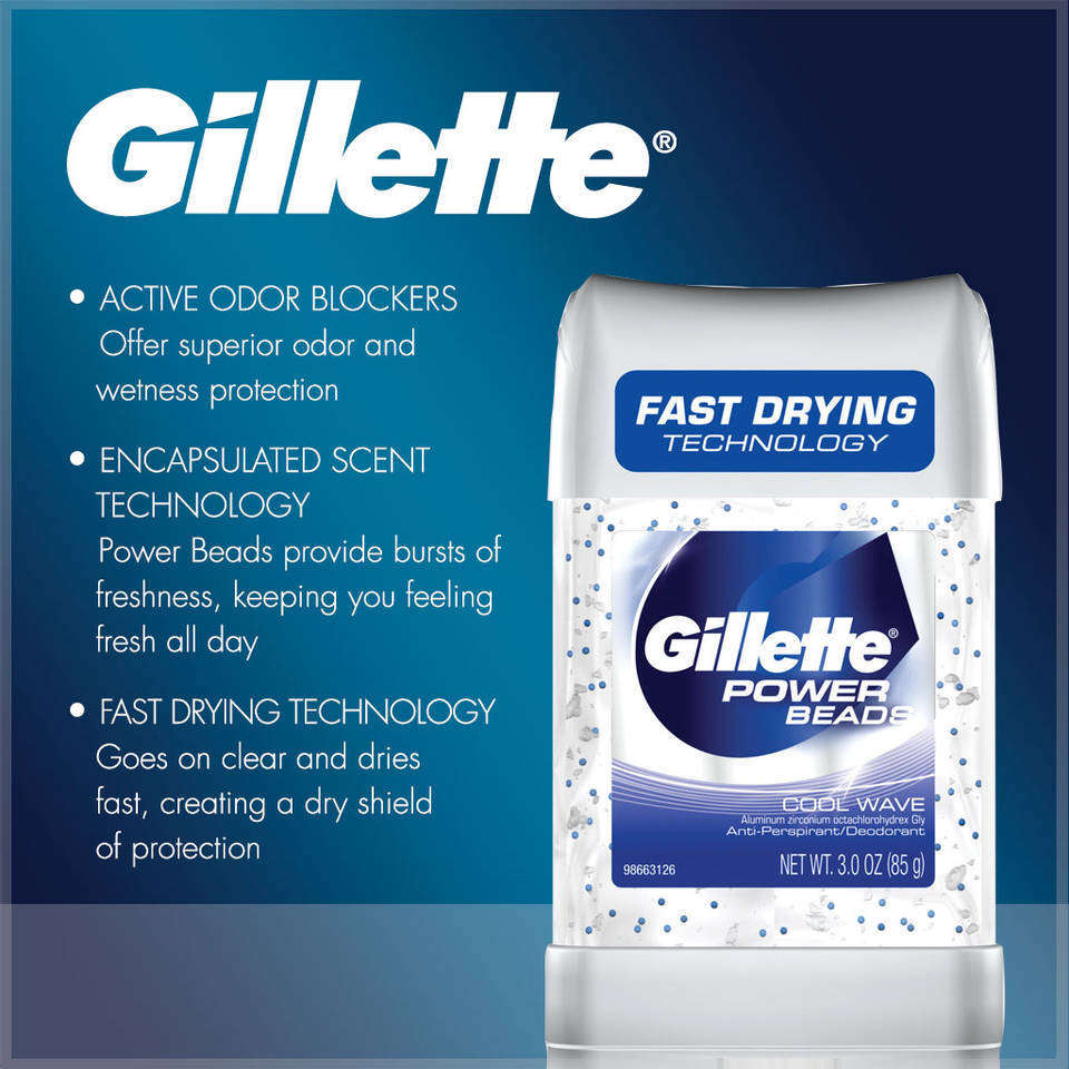 Gillette Clear Gel With Power Beads Cool Wave Anti