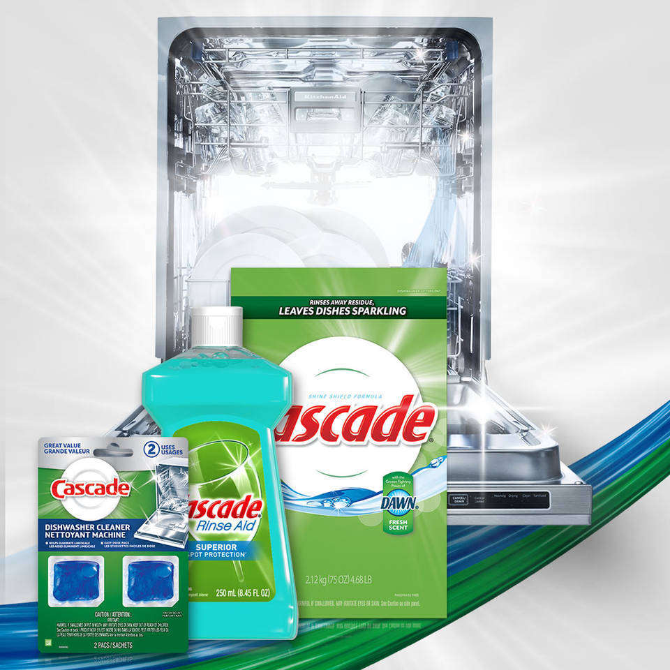 Cascade Powder Dishwasher Detergent, Lemon Scent, 75 Ounces