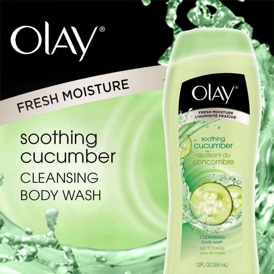 Olay Soothing Cucumber Cleansing Body Wash 12 Oz (Pack of
