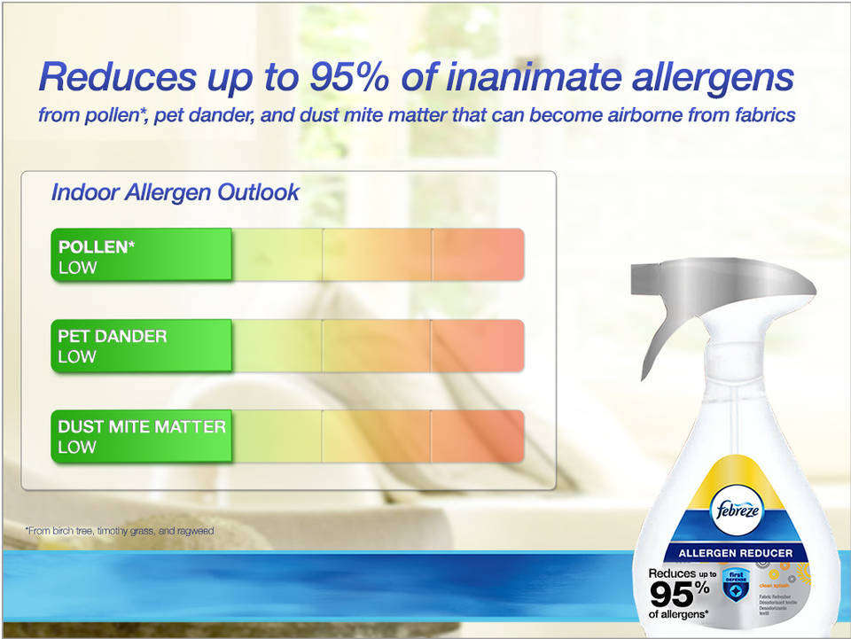 Febreze Fabric Refresher Allergen Reducer Unscented Air Freshener (1 Count, 500 Ml