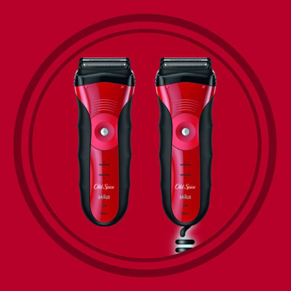 Old Spice Men's Electric Foil Shaver/Electric Razor, Red