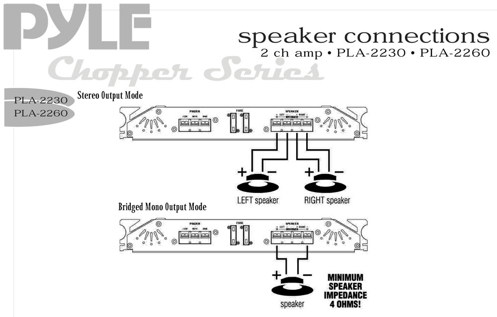 Amazon.com: Pyle PLA2260 2 Channel 4000 Watt High Power ... how subwoofers pyle wiring diagrams 