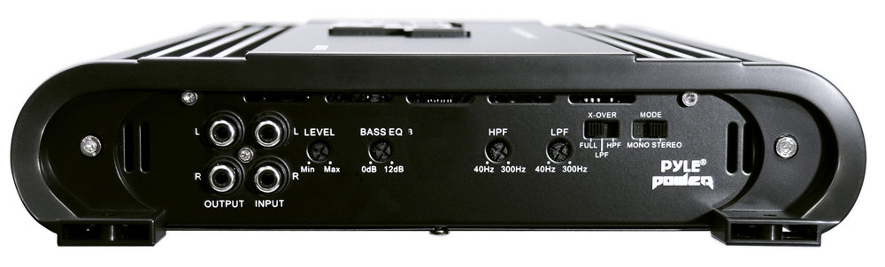 thumbnail image 2 of 2 Channel Car Stereo Amplifier - 2000W Dual Channel Bridgeable High Power MOSFET Audio Sound Auto Small Speaker Amp Box W/ Crossover Bass Boost Control Silver Plated RCA Input Output - Pyle 2 of 14
