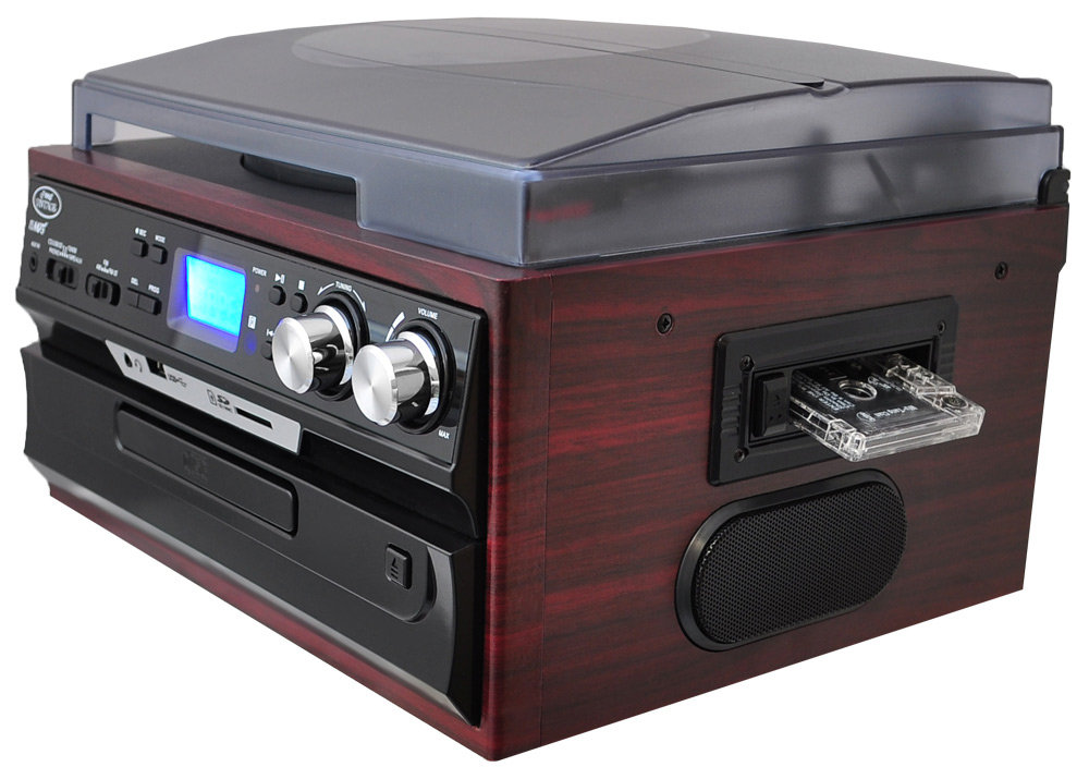 PyleHome Classic Vintage Turntable with AM/FM Radio/Cassette/CD, USB