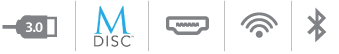 USB 3.0 | M Disc | HDMI | High-Speed Wireless | Bluetooth