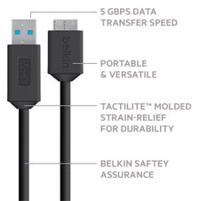 Belkin Micro-B to USB 3.0 Cable Product Shot