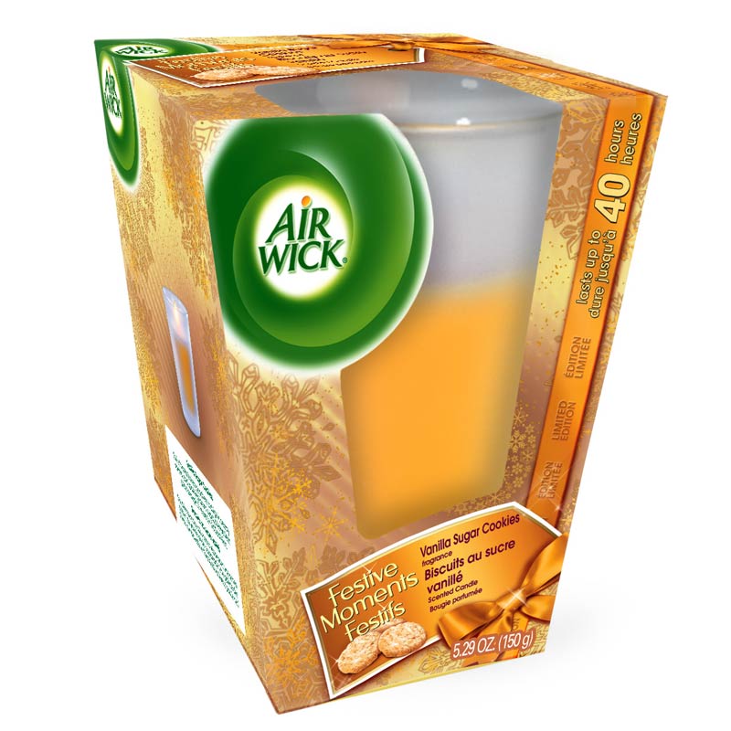 Air Wick Candles Frosted, Vanilla Sugar Sparkle, 5.29Ounce