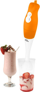 Big Boss 200 Watt Power 2-Speed Operation Immersian Hand-Stick Blender/mixer with a Mix/Measuring Cup (orange handle) Product Shot