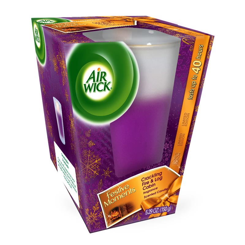 Air Wick Candles Crackling Fire and Log Cabin, Large, 5.29