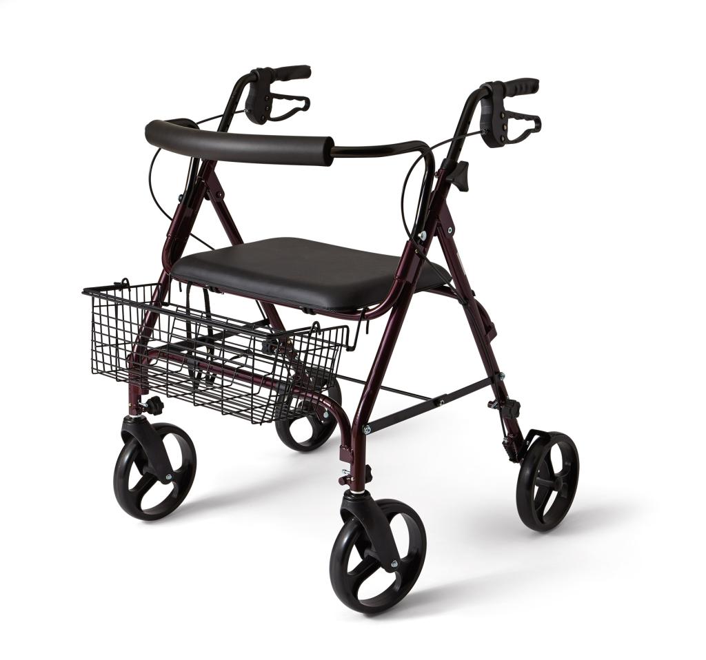 Medline Heavy Duty Bariatric Aluminum Rollator Walker with
