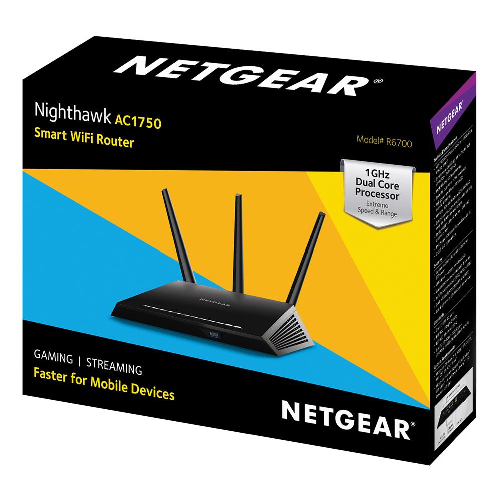 NETGEAR Nighthawk AC1750 Smart Dual Band WiFi Router (R6700