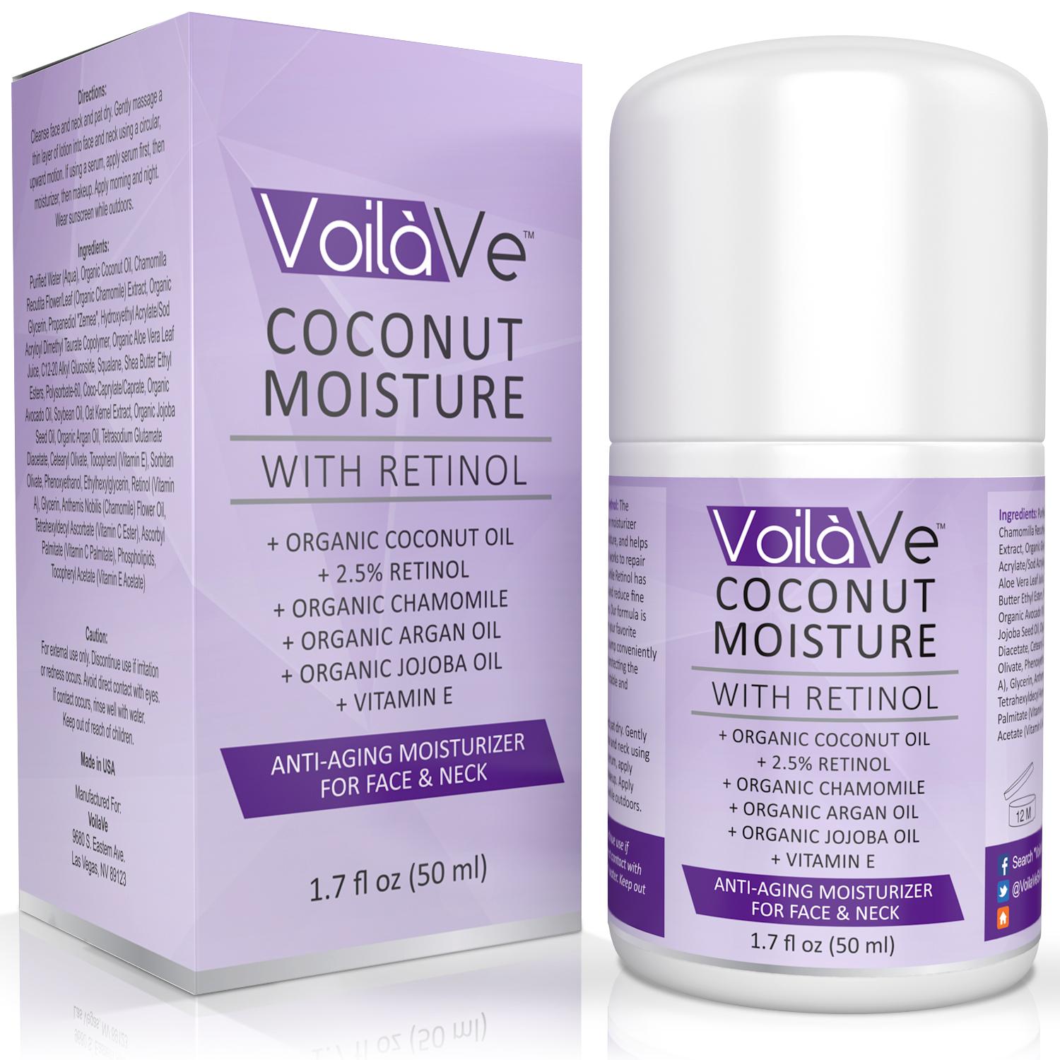 Coconut Moisture with Retinol, Organic Coconut Oil Face