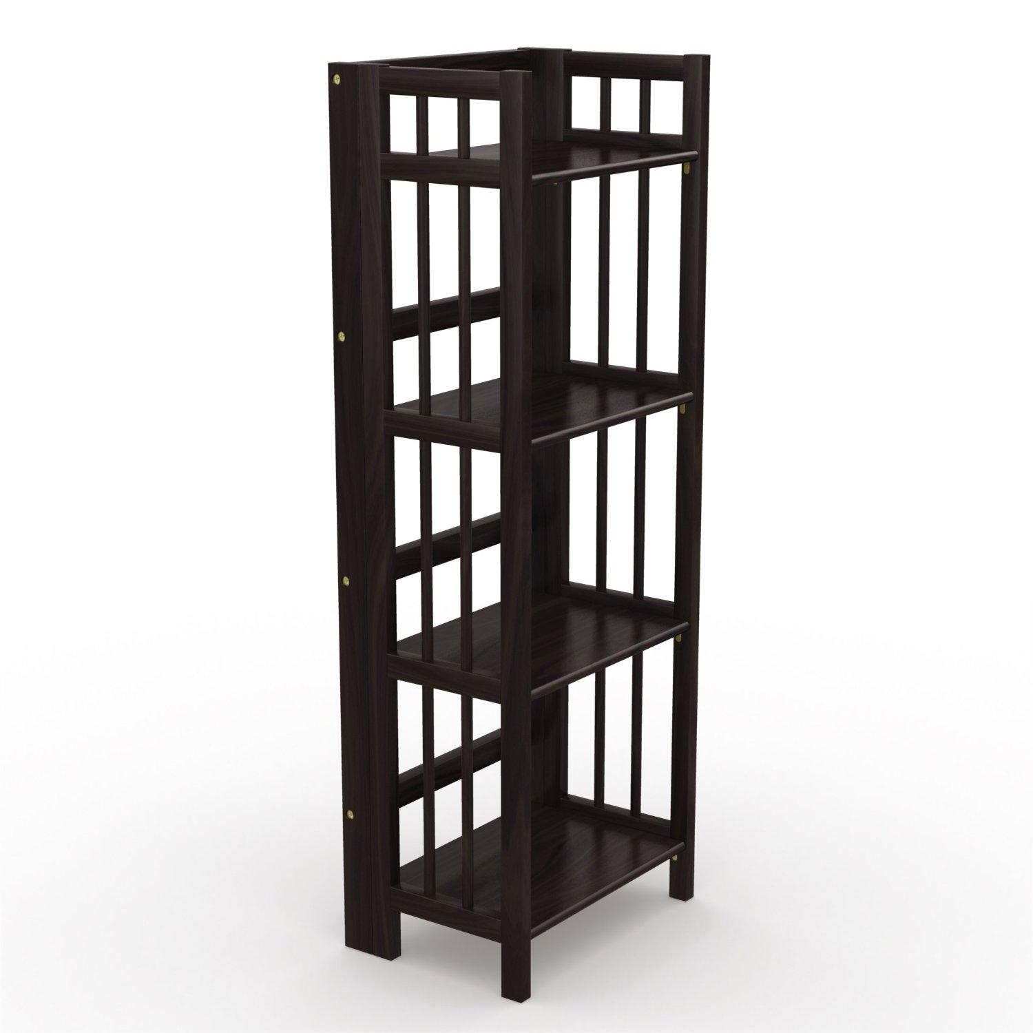 StonyEdge Folding Bookcase, Easy Assembly Bookshelf for