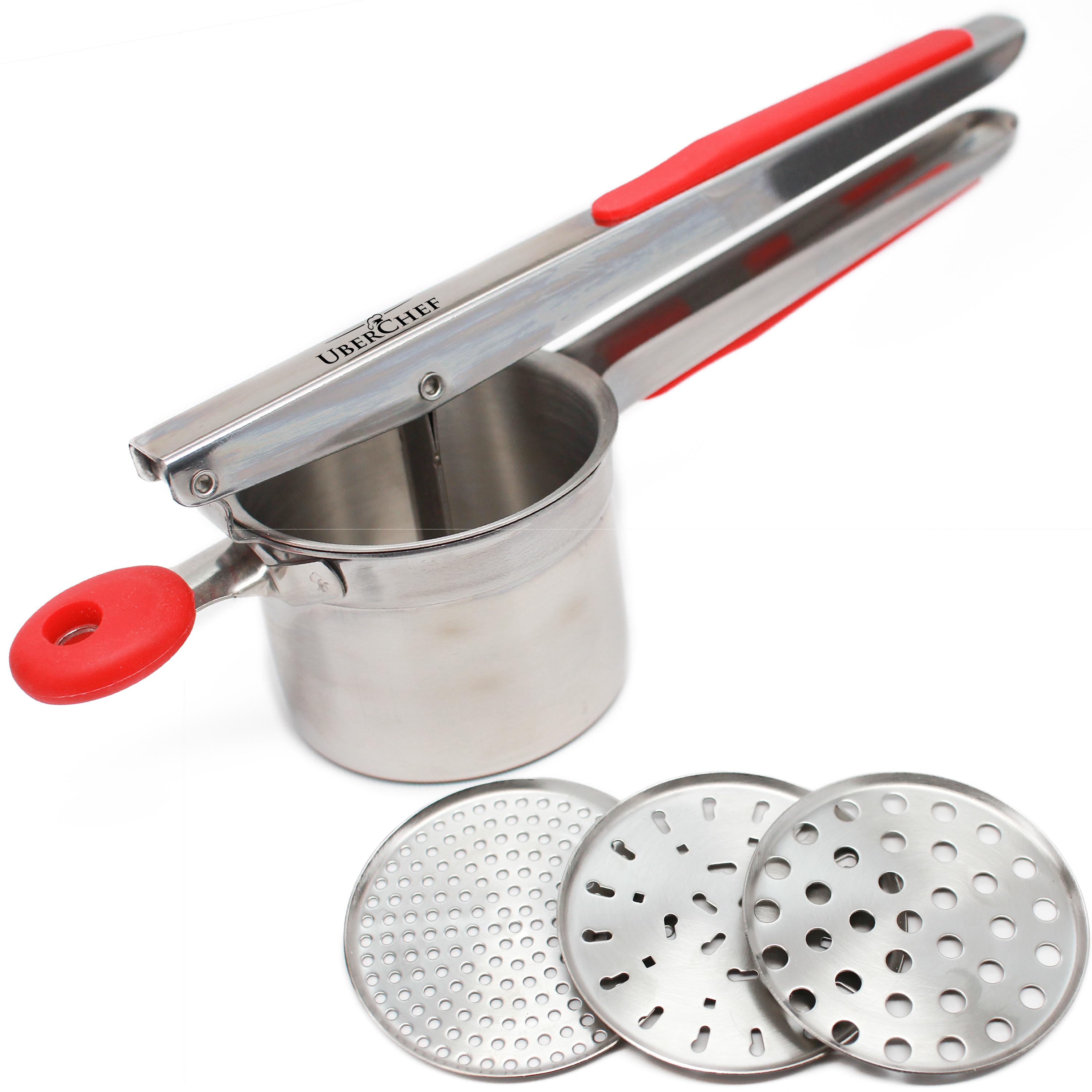UberChef Potato Ricer Set with 3 Ricing Discs (Fine, Medium, Coarse) Premium