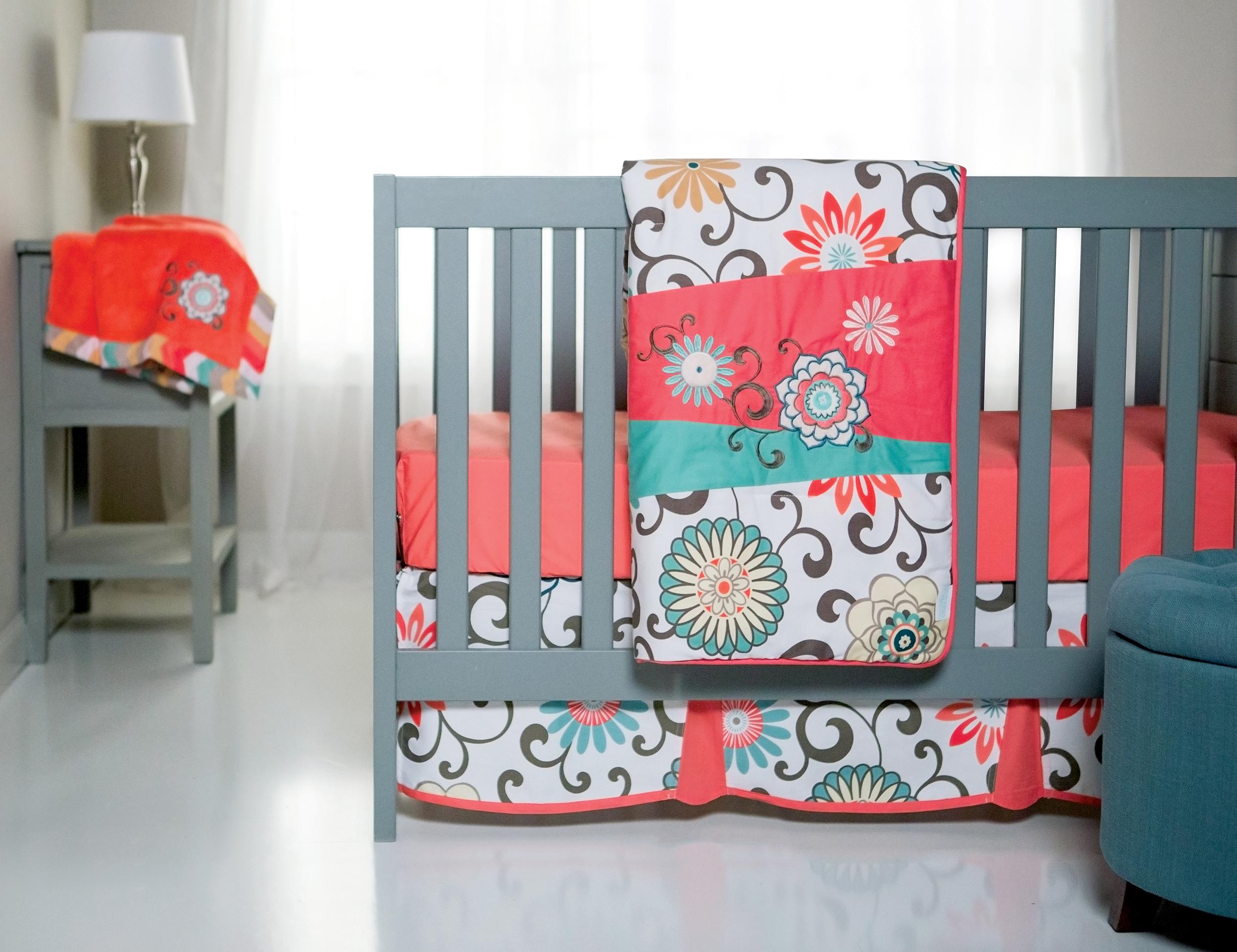 Trend Lab Waverly Pom Pom Play 4 Piece Crib Bedding Set Baby