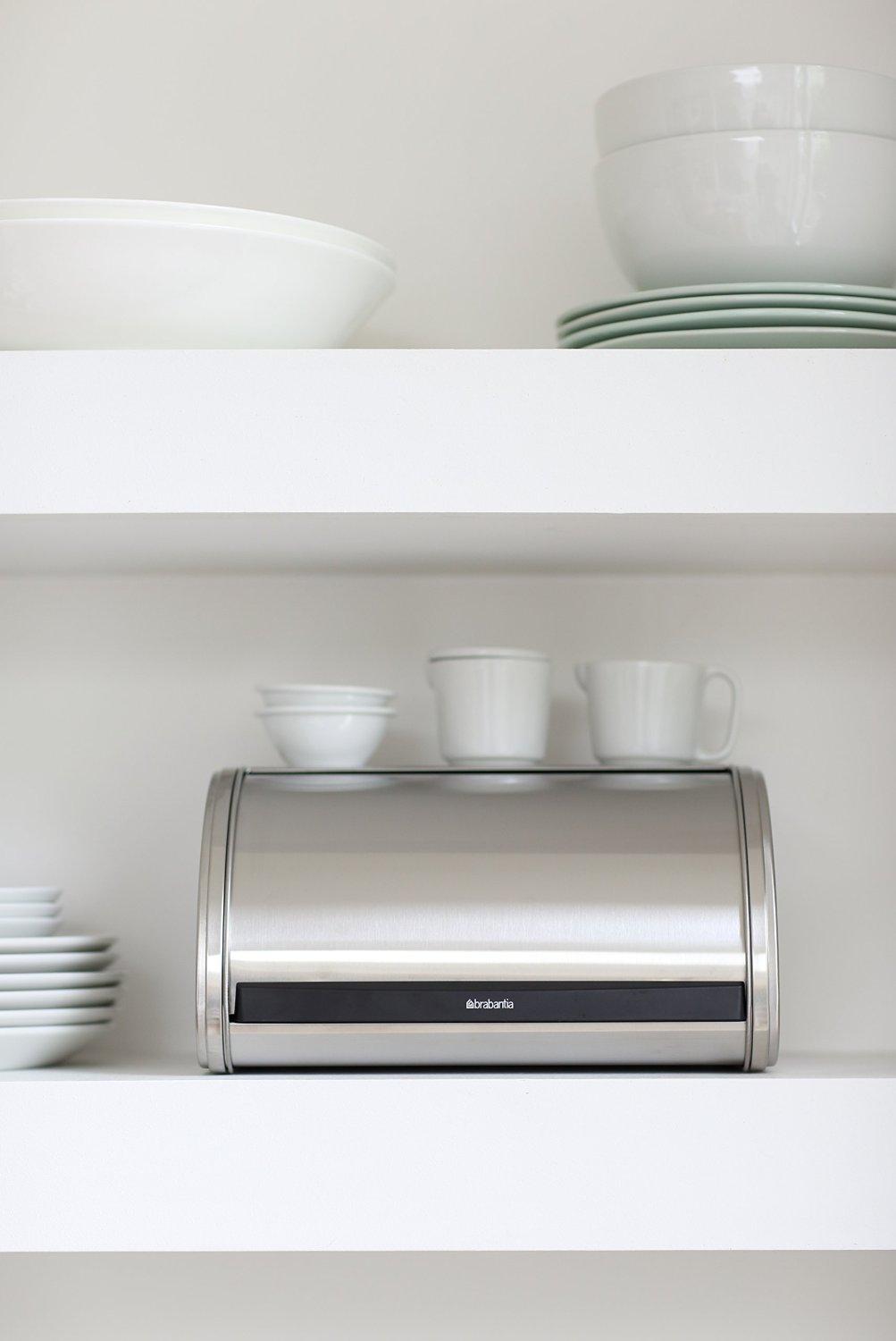 Brabantia Roll Top Bread Box, Medium Matte Steel 348907