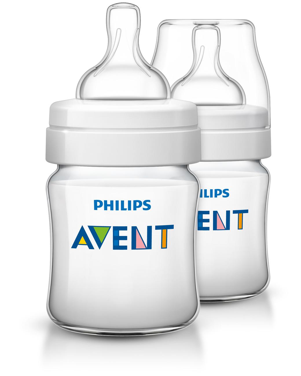 Philips Avent Classic Plus Baby Bottles, 4 Ounce (2 Pack