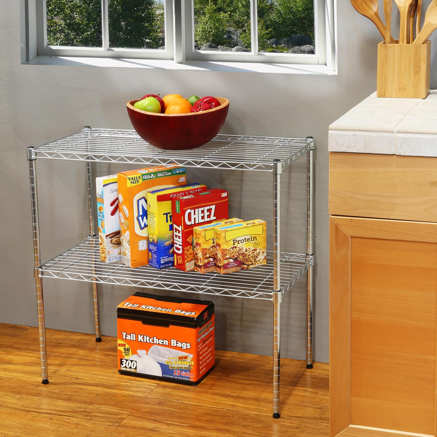 Seville Classics Single Stacking Shelf, Wide Home & Kitchen