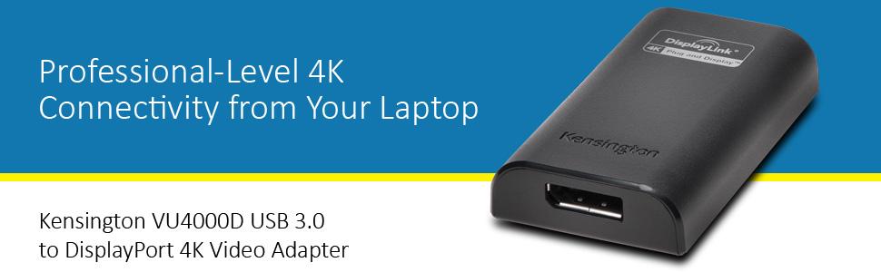 VU4000D 4K Video Adapter with USB 3.0 to DisplayPort Connection
