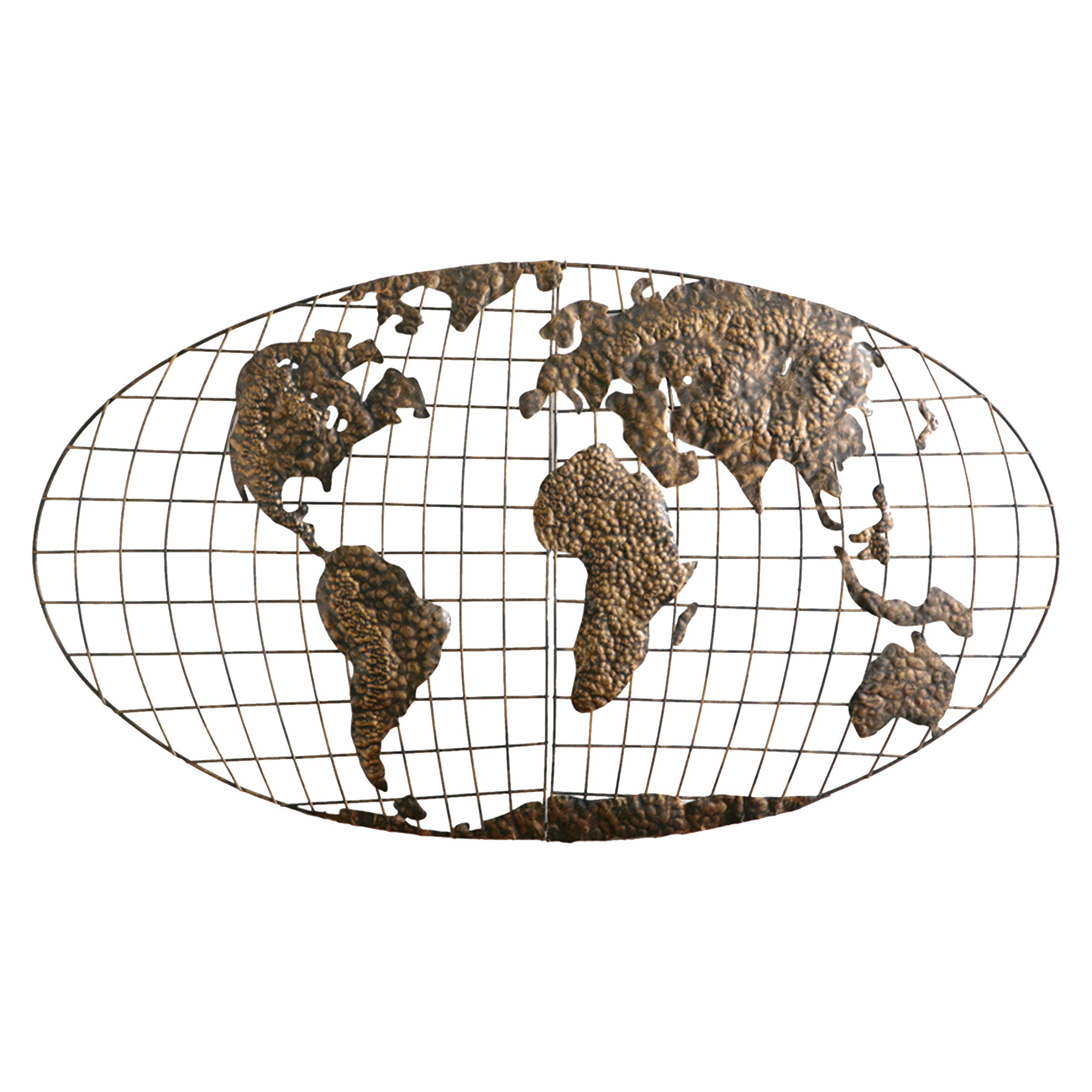 SEI Southern Enterprises Iron World Map Wall Art Home & Kitchen