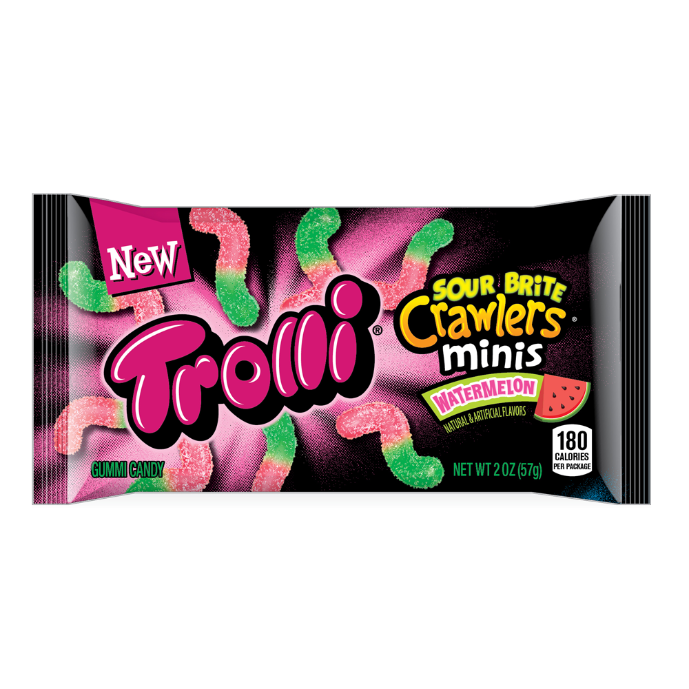 Trolli Mini Sour Brite Crawlers Gummy Candy, Watermelon, 2