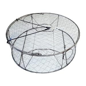 Crawdad Trap Portable Steel Wire Crab Trap - Bait Cage For Shrimp & Sea