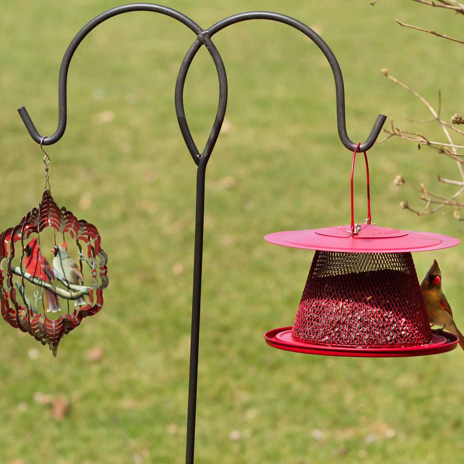 PerkyPet Cardinal Wild Bird Feeder and Cardinal Pair Wind