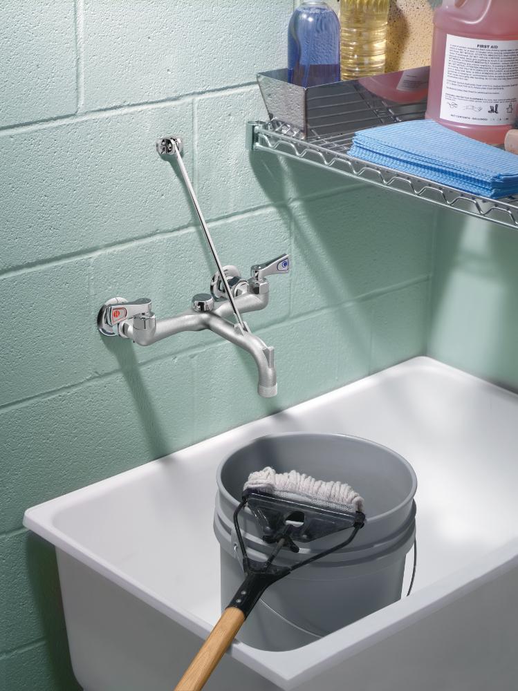 Moen 8230 Commercial MDURA TwoHandle Service Sink Faucet with Vacuum Breaker, Rough Chrome