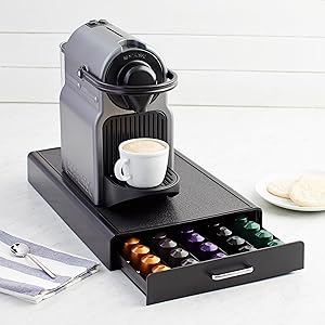 AmazonBasics Nespresso Coffee Pod Storage Drawer Holder, 50 Capsule Capacity