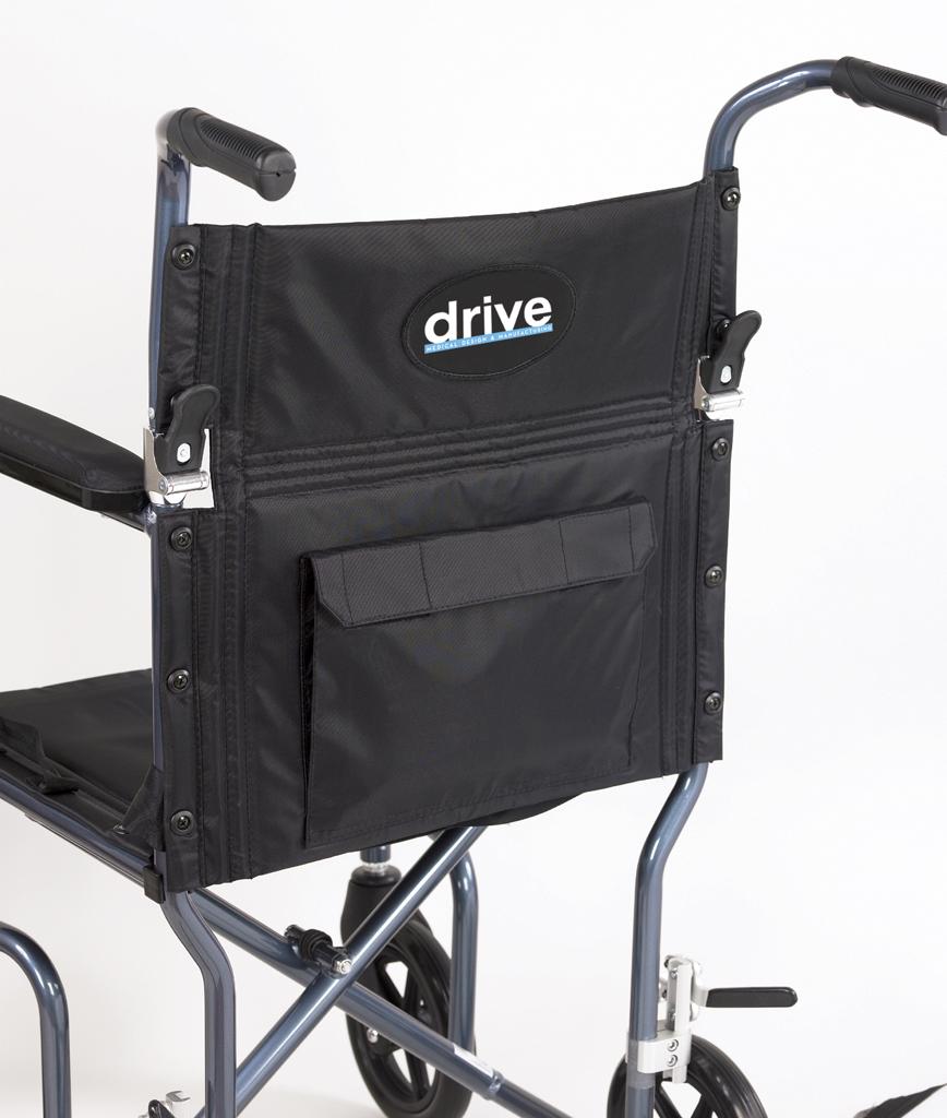 Drive Medical FW19BL FlyWeight Transport Chair, 19 Inch