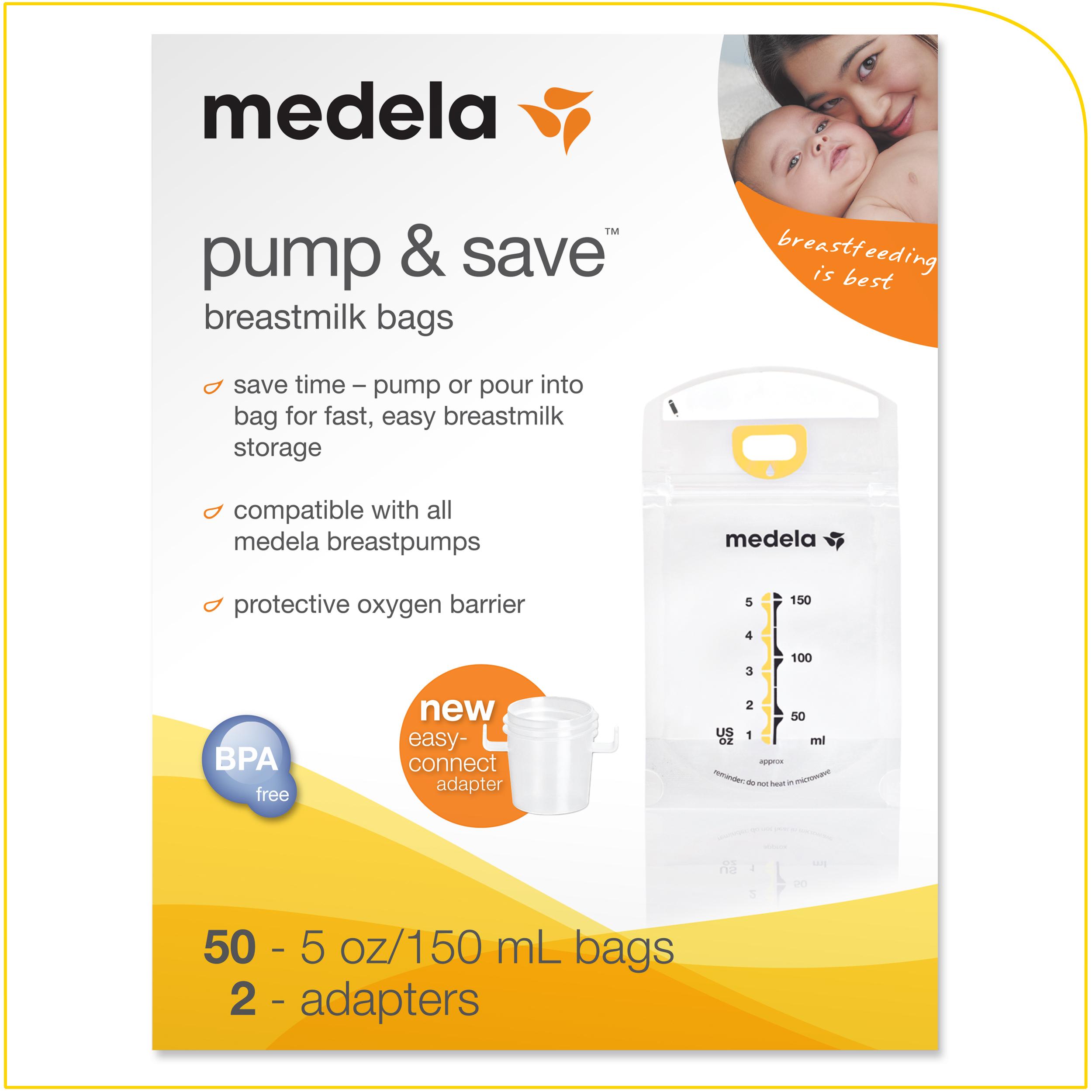 Medela Pump and Save Breast Milk Bags, 50 Count Breast