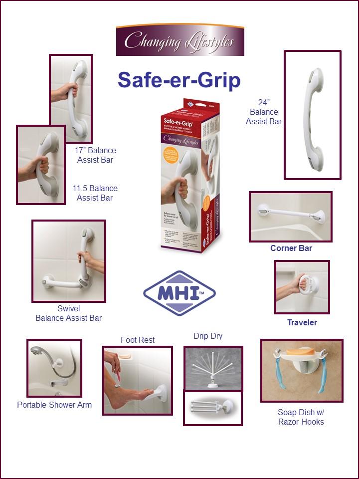 Changing Lifestyles SafeerGrip 17" Bath & Shower Handle