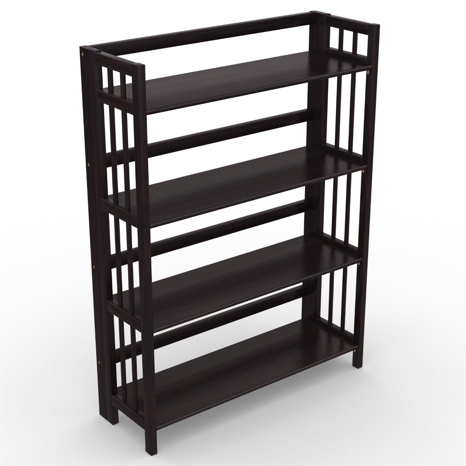 StonyEdge Folding Bookcase, Easy Assembly Bookshelf for