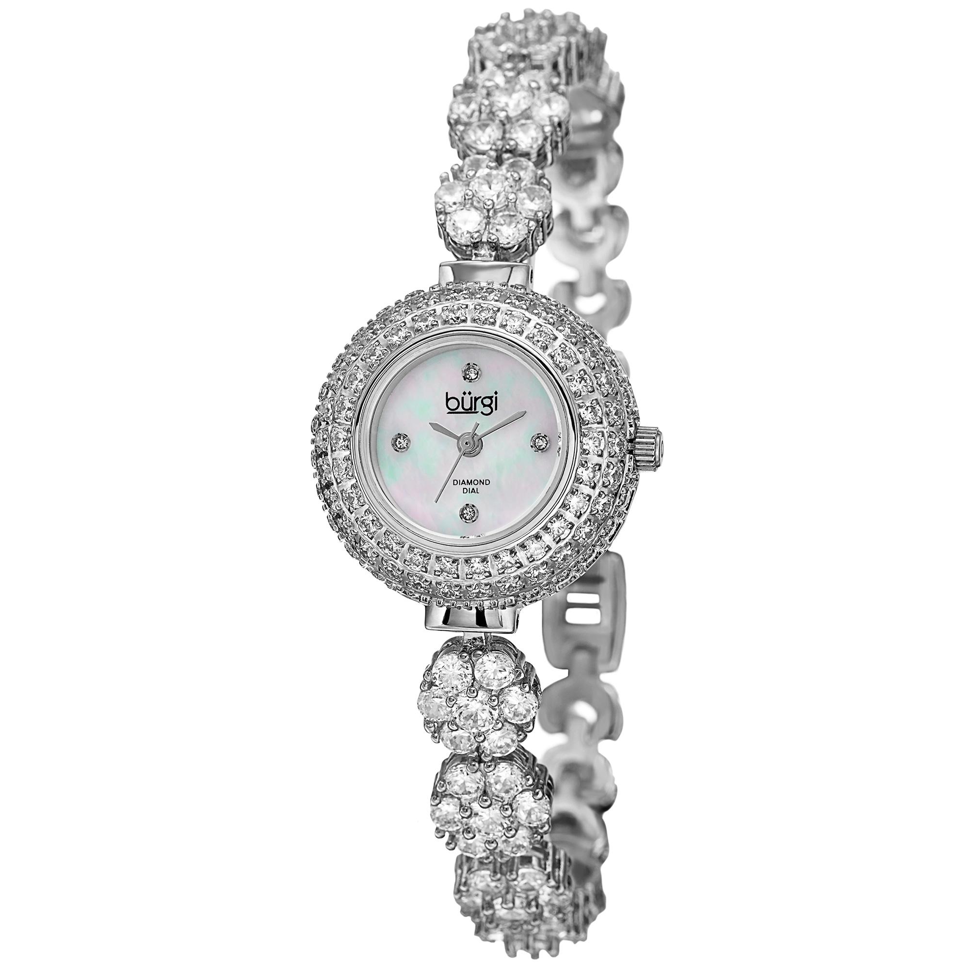 Burgi Women's BUR139SS SilverTone Crystal Bracelet Watch