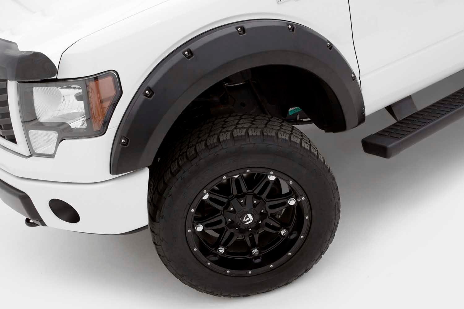 Lund RX110SA Elite Series Black Standard Rivet Style Rear Fender Flare 2 Piece