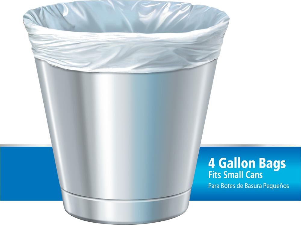 Glad Small Trash Bags OdorShield 4 Gallon White Trash Bag