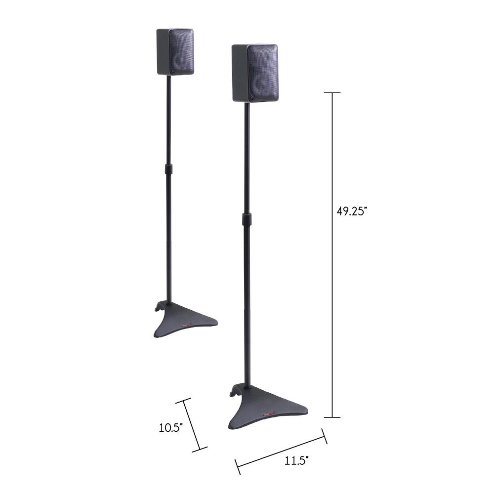 Atlantic Satellite 77305018 2 Speaker Stands, Black, 2